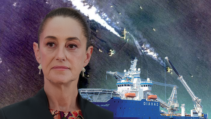 Sheinbaum insiste en que el derrame de petróleo en el Golfo es por “chapopoteras naturales”; expertos lo califican de “prácticamente imposible”