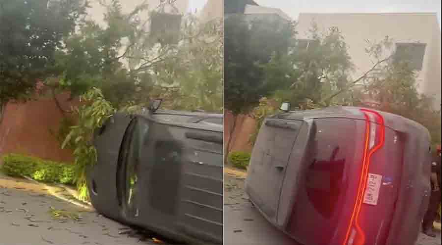 Mujer Se Queda Dormida y Protagoniza Aparatosa Volcadura en Céntrika, Monterrey